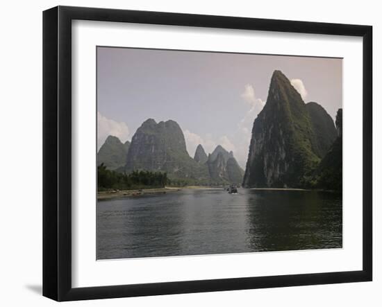 Cruise Boat on Li River Between Guilin and Yangshuo, Guilin, Guangxi Province, China-Angelo Cavalli-Framed Photographic Print