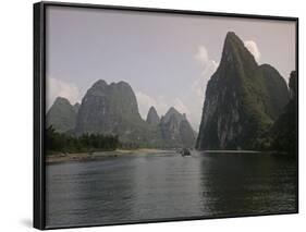 Cruise Boat on Li River Between Guilin and Yangshuo, Guilin, Guangxi Province, China-Angelo Cavalli-Framed Photographic Print