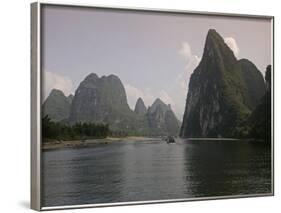 Cruise Boat on Li River Between Guilin and Yangshuo, Guilin, Guangxi Province, China-Angelo Cavalli-Framed Photographic Print