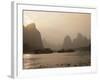 Cruise Boats Between Guilin and Yangshuo at Sunset, Li River, Guilin, Guangxi Province, China, Asia-Angelo Cavalli-Framed Photographic Print