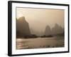 Cruise Boats Between Guilin and Yangshuo at Sunset, Li River, Guilin, Guangxi Province, China, Asia-Angelo Cavalli-Framed Photographic Print