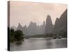 Cruise Boats on Li River Between Guilin and Yangshuo, Guilin, Guangxi Province, China-Angelo Cavalli-Stretched Canvas