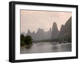 Cruise Boats on Li River Between Guilin and Yangshuo, Guilin, Guangxi Province, China-Angelo Cavalli-Framed Photographic Print