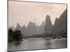 Cruise Boats on Li River Between Guilin and Yangshuo, Guilin, Guangxi Province, China-Angelo Cavalli-Mounted Photographic Print