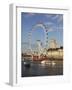 Cruise Boats Sail Past County Hall and the London Eye on the South Bank of the River Thames, London-Stuart Forster-Framed Photographic Print