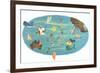 Cruise Map of the South Pacific-null-Framed Premium Giclee Print