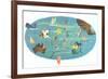 Cruise Map of the South Pacific-null-Framed Premium Giclee Print