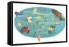 Cruise Map of the South Pacific-null-Framed Stretched Canvas