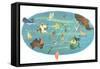 Cruise Map of the South Pacific-null-Framed Stretched Canvas