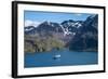 Cruise ship anchoring in the bay of Godthul, South Georgia, Antarctica, Polar Regions-Michael Runkel-Framed Photographic Print