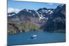 Cruise ship anchoring in the bay of Godthul, South Georgia, Antarctica, Polar Regions-Michael Runkel-Mounted Photographic Print