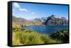 Cruise ship anchoring in the bay of Godthul, South Georgia, Antarctica, Polar Regions-Michael Runkel-Framed Stretched Canvas