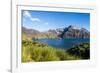 Cruise ship anchoring in the bay of Godthul, South Georgia, Antarctica, Polar Regions-Michael Runkel-Framed Photographic Print