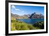 Cruise ship anchoring in the bay of Godthul, South Georgia, Antarctica, Polar Regions-Michael Runkel-Framed Photographic Print