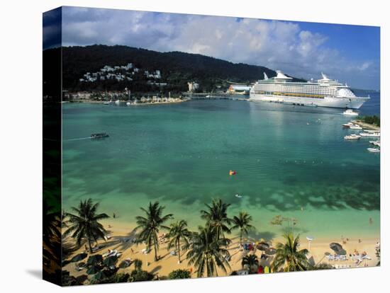 Cruise Ship and Turtle Beach, Ocho Rios, Jamaica-Doug Pearson-Stretched Canvas