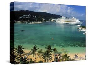 Cruise Ship and Turtle Beach, Ocho Rios, Jamaica-Doug Pearson-Stretched Canvas