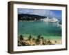 Cruise Ship and Turtle Beach, Ocho Rios, Jamaica-Doug Pearson-Framed Premium Photographic Print