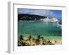 Cruise Ship and Turtle Beach, Ocho Rios, Jamaica-Doug Pearson-Framed Premium Photographic Print