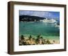 Cruise Ship and Turtle Beach, Ocho Rios, Jamaica-Doug Pearson-Framed Photographic Print