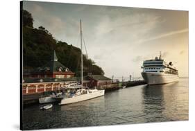 Cruise ship at port, Kingstown, Saint Vincent Island, Saint Vincent And The Grenadines-null-Stretched Canvas