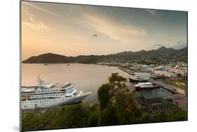 Cruise ship at port, Kingstown, Saint Vincent Island, Saint Vincent And The Grenadines-null-Mounted Photographic Print