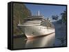 Cruise Ship Berthed at Flaams, Fjordland, Norway, Scandinavia, Europe-James Emmerson-Framed Stretched Canvas