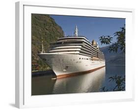 Cruise Ship Berthed at Flaams, Fjordland, Norway, Scandinavia, Europe-James Emmerson-Framed Photographic Print