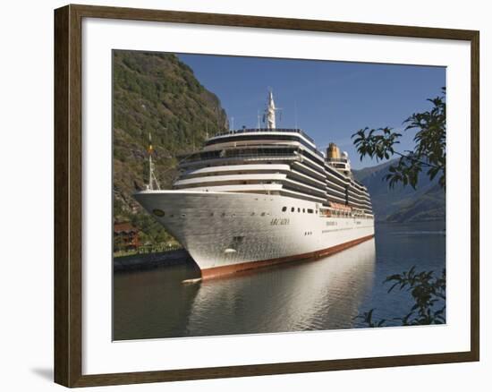 Cruise Ship Berthed at Flaams, Fjordland, Norway, Scandinavia, Europe-James Emmerson-Framed Photographic Print