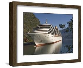 Cruise Ship Berthed at Flaams, Fjordland, Norway, Scandinavia, Europe-James Emmerson-Framed Photographic Print