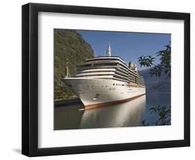 Cruise Ship Berthed at Flaams, Fjordland, Norway, Scandinavia, Europe-James Emmerson-Framed Photographic Print