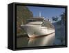 Cruise Ship Berthed at Flaams, Fjordland, Norway, Scandinavia, Europe-James Emmerson-Framed Stretched Canvas