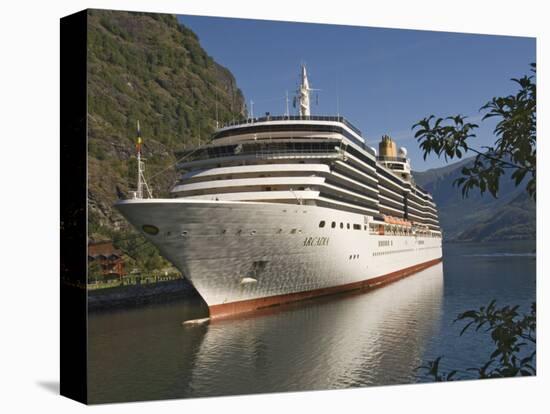 Cruise Ship Berthed at Flaams, Fjordland, Norway, Scandinavia, Europe-James Emmerson-Stretched Canvas