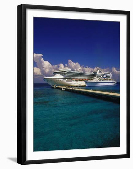 Cruise Ship, Cozumel, Mexico-Walter Bibikow-Framed Premium Photographic Print
