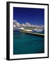 Cruise Ship, Cozumel, Mexico-Walter Bibikow-Framed Photographic Print