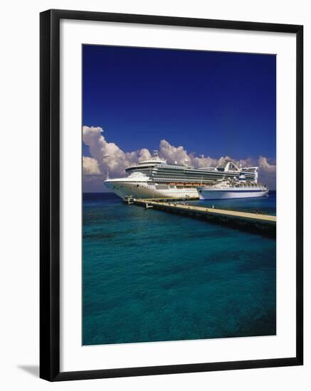 Cruise Ship, Cozumel, Mexico-Walter Bibikow-Framed Photographic Print