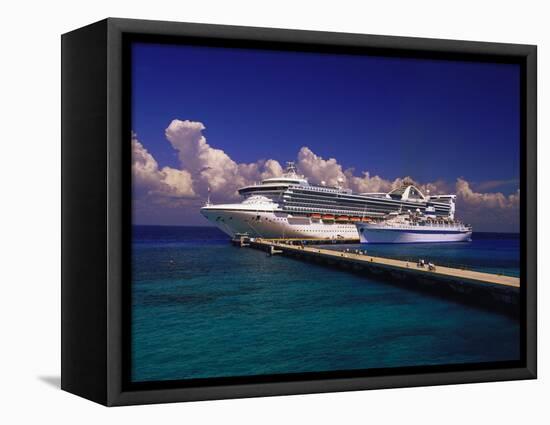 Cruise Ship, Cozumel, Mexico-Walter Bibikow-Framed Stretched Canvas