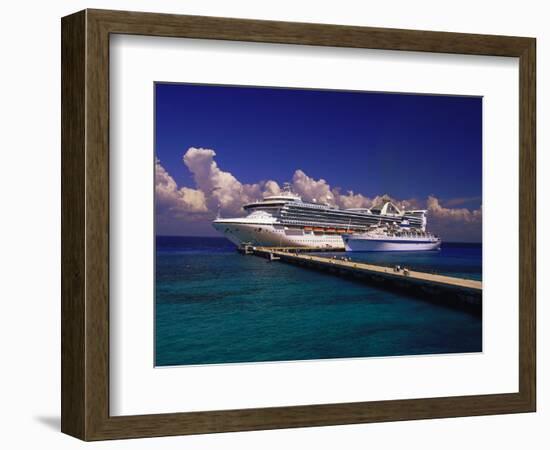 Cruise Ship, Cozumel, Mexico-Walter Bibikow-Framed Photographic Print