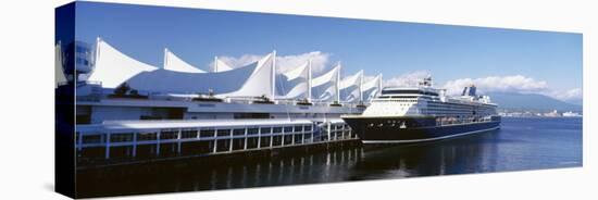 Cruise Ship Docked at a Harbor, Vancouver, British Columbia, Canada-null-Stretched Canvas