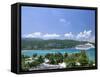 Cruise Ship Docked at Ocho Rios Bay, Ocho Rios, Jamaica, West Indies, Central America-Sergio Pitamitz-Framed Stretched Canvas