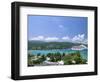 Cruise Ship Docked at Ocho Rios Bay, Ocho Rios, Jamaica, West Indies, Central America-Sergio Pitamitz-Framed Photographic Print