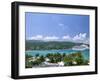 Cruise Ship Docked at Ocho Rios Bay, Ocho Rios, Jamaica, West Indies, Central America-Sergio Pitamitz-Framed Photographic Print