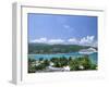 Cruise Ship Docked at Ocho Rios Bay, Ocho Rios, Jamaica, West Indies, Central America-Sergio Pitamitz-Framed Photographic Print