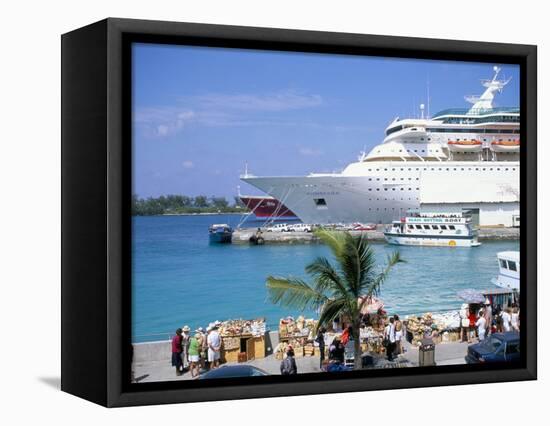 Cruise Ship, Dockside, Nassau, Bahamas, West Indies, Central America-J Lightfoot-Framed Stretched Canvas