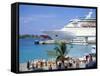 Cruise Ship, Dockside, Nassau, Bahamas, West Indies, Central America-J Lightfoot-Framed Stretched Canvas