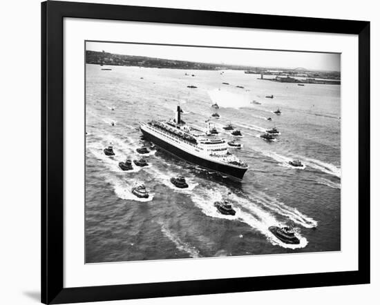 Cruise Ship Entering New York's Harbor-Charles Rotkin-Framed Photographic Print