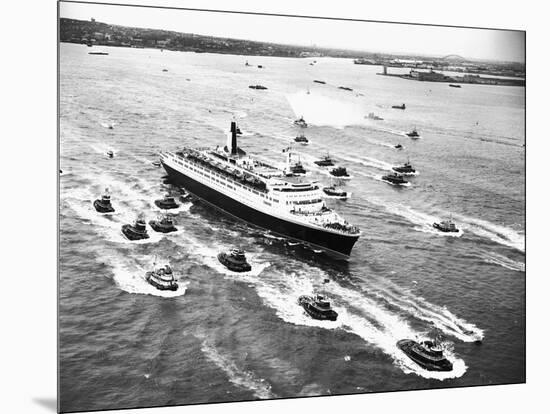 Cruise Ship Entering New York's Harbor-Charles Rotkin-Mounted Photographic Print