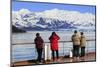 Cruise Ship, Hubbard Glacier, Disenchantment Bay, Alaska, United States of America, North America-null-Mounted Photographic Print