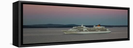 Cruise ship in Atlantic ocean, Bar Harbor, Mount Desert Island, Hancock County, Maine, USA-null-Framed Stretched Canvas