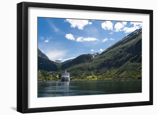 Cruise Ship in Geirangerfjord, UNESCO World Heritage Site, Norway, Scandinavia, Europe-Sergio Pitamitz-Framed Photographic Print