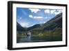 Cruise Ship in Geirangerfjord, UNESCO World Heritage Site, Norway, Scandinavia, Europe-Sergio Pitamitz-Framed Photographic Print